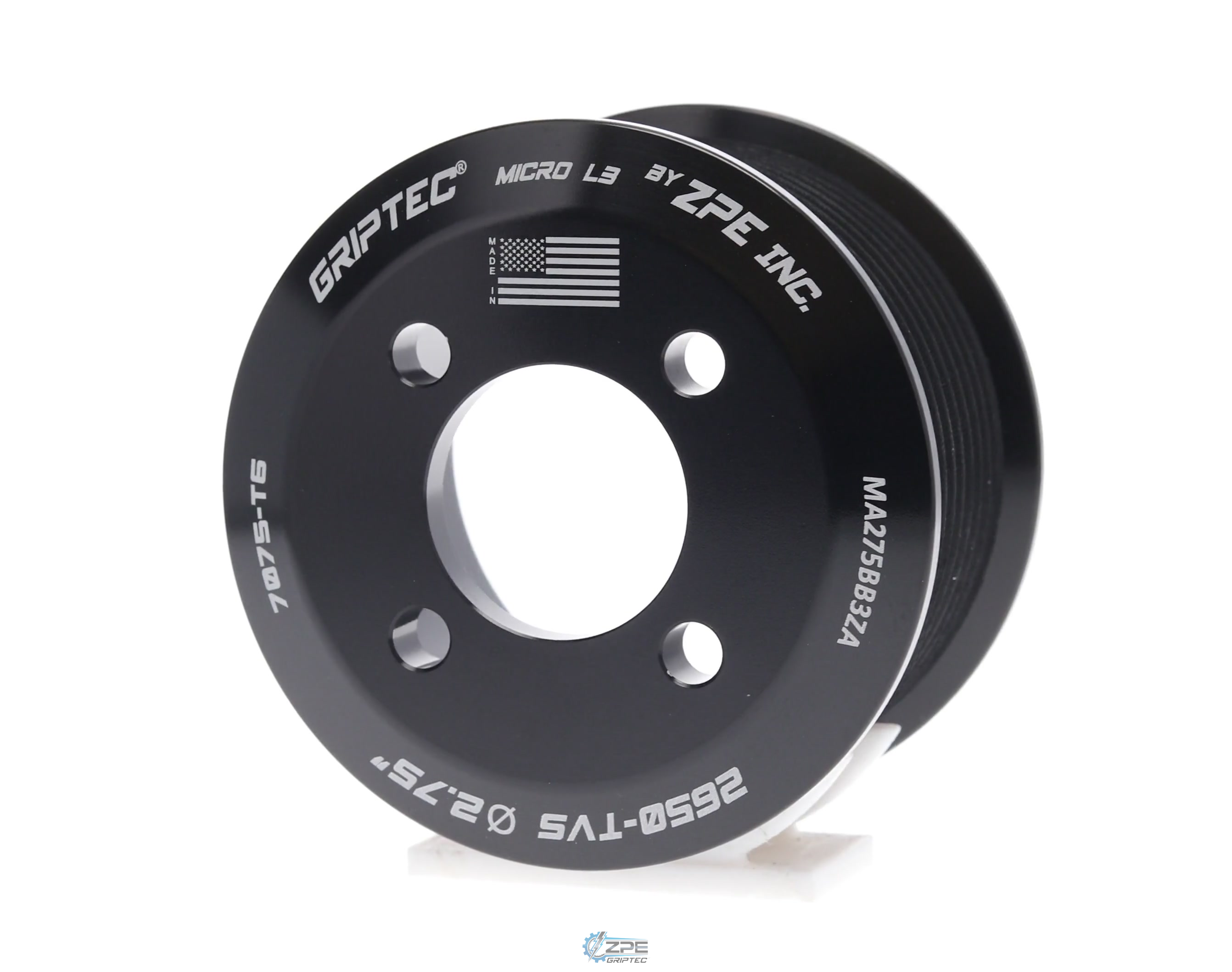 2.75" 10 Rib ZPE GripTec® 2pc Magnuson LSA/LT4 2650 TVS L3 Black Pulley Only